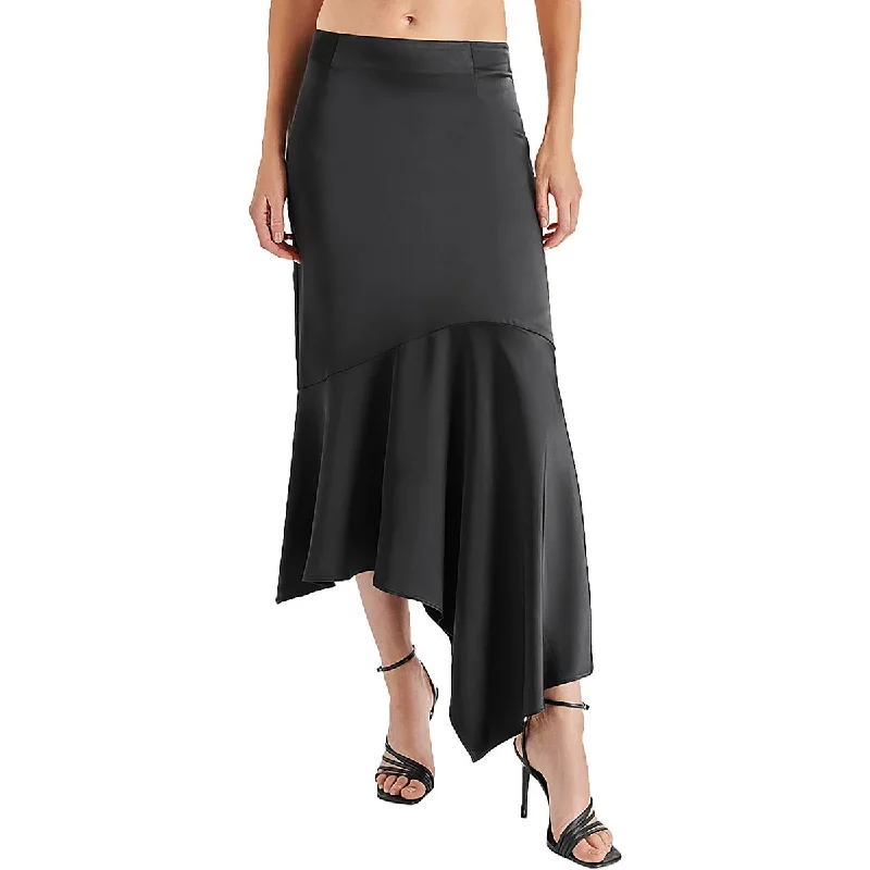 Playful Style Steve Madden Womens Asymmetric Hidden Back Zipper Maxi Skirt