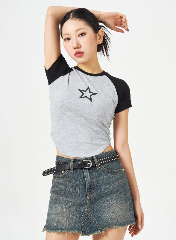 Cozy Aesthetic Star Two Color Tee CM321