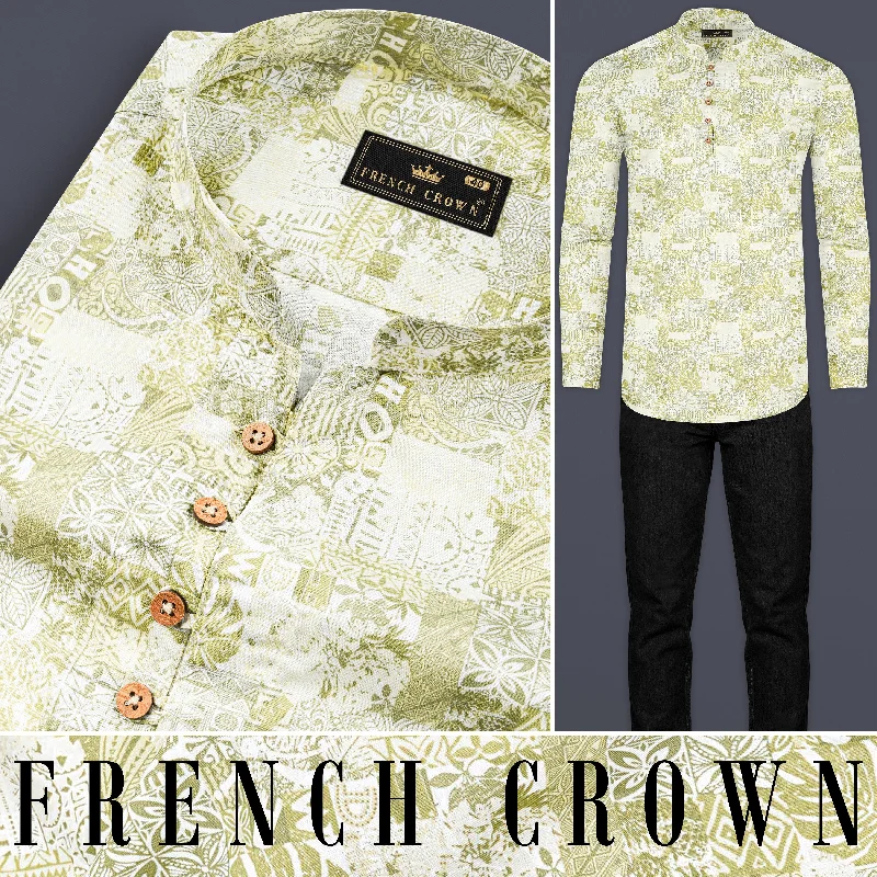 Chic Comfort Wear Chelsea Cucumber Printed Premium Cotton Kurta Shirt