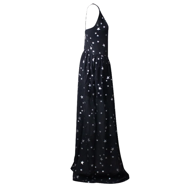 Black Stars Fil Coupe Halter Dress