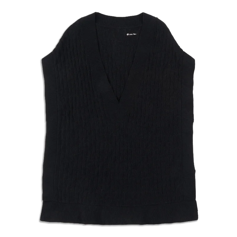 Cable-Knit Relaxed-Fit Sweater Vest - Resale