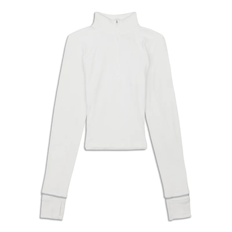 It's Ribbed Cropped Half Zip - Resale