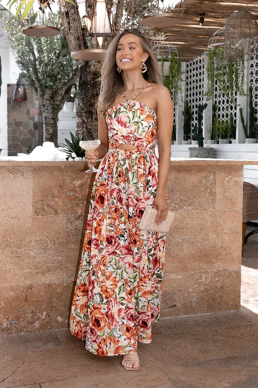 Madeira Dress - Orange Floral