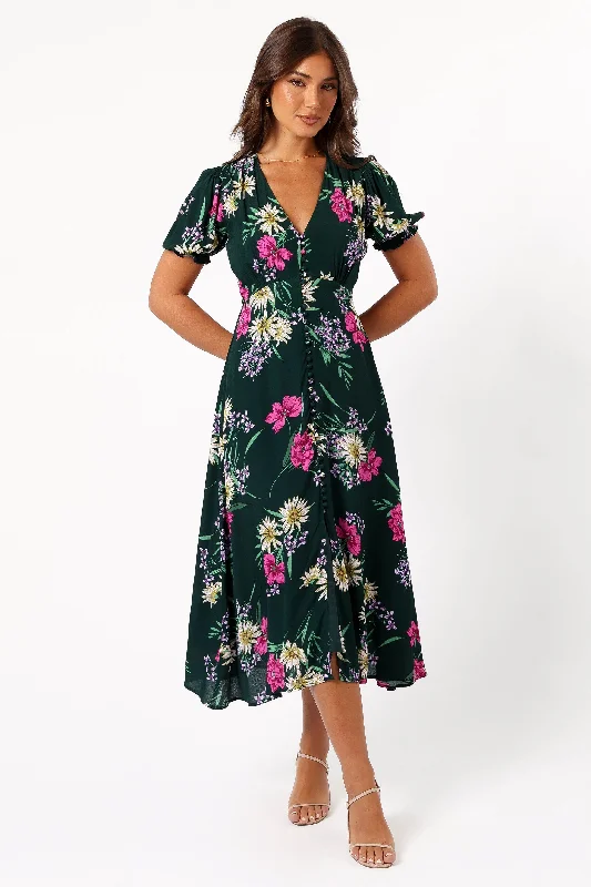 Mazie Floral Midi Dress - Eden Florals