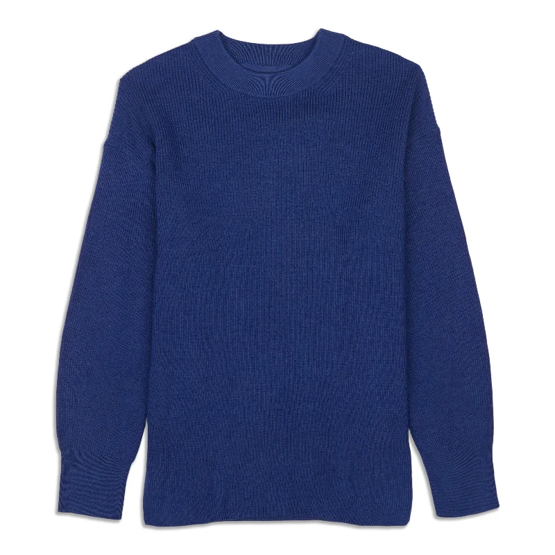 Merino Wool-Blend Ribbed Crewneck Sweater - Resale