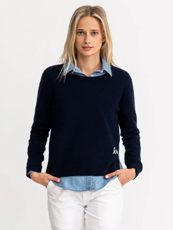 Patchwork Pullover Top - Indigo