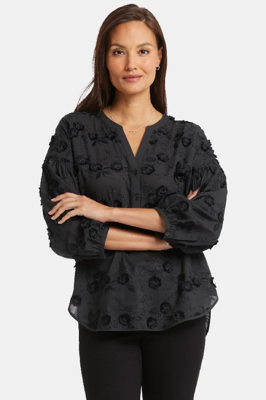 Paulina Peasant Blouse - Black