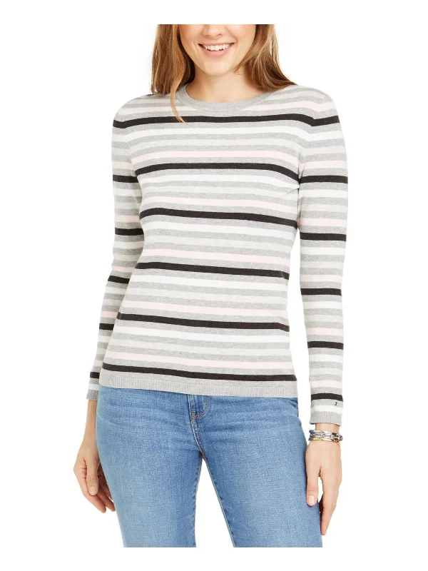 Womens Crewneck Striped Sweater