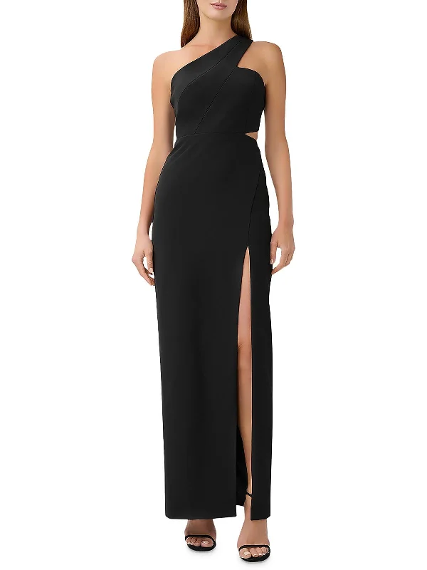 Womens Cut-Out One Shoulder Formal Dress