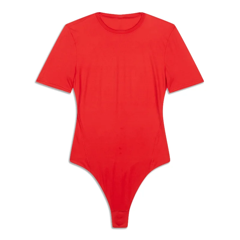 Wundermost Ultra-Soft Short-Sleeve Crew Thong Bodysuit - Resale