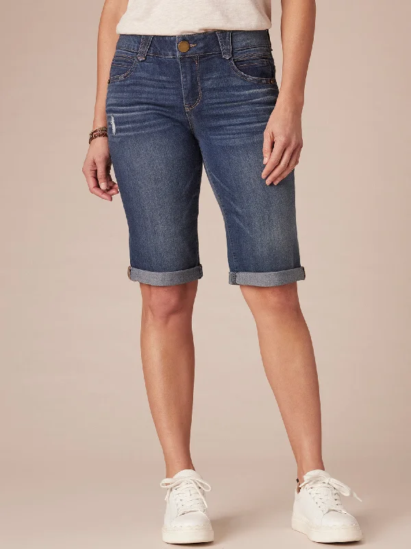 "Ab"solution® Blue Denim Booty Lift Bermuda Shorts