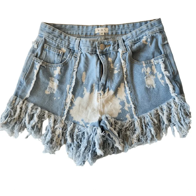 Bleach Splatter Shorts In Light Wash