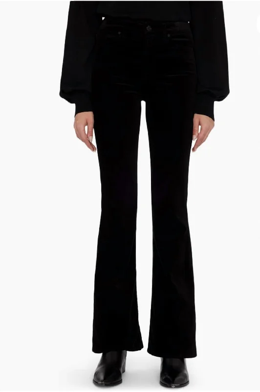 Classic Velvet Bootcut Pant In Black