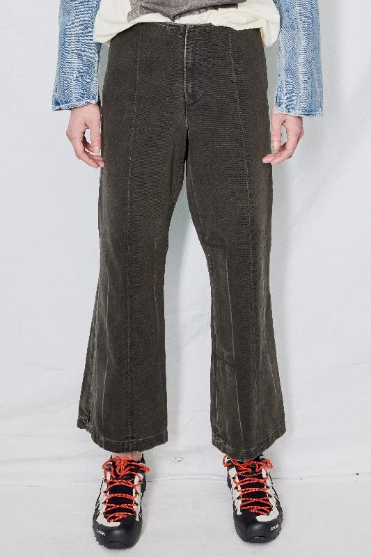 Grey Black Wash Denim Flare Pant