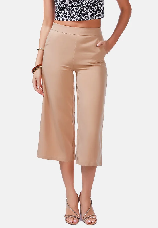 high rise cropped culottes trousers