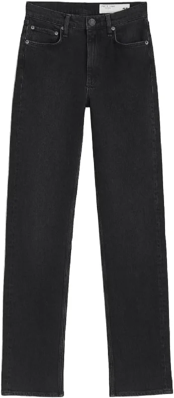 Rag & Bone Women Harlow Worn Black Full-Length Jeans