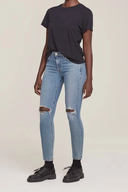 Sophie Mid Rise Ankle Jeans In Salter