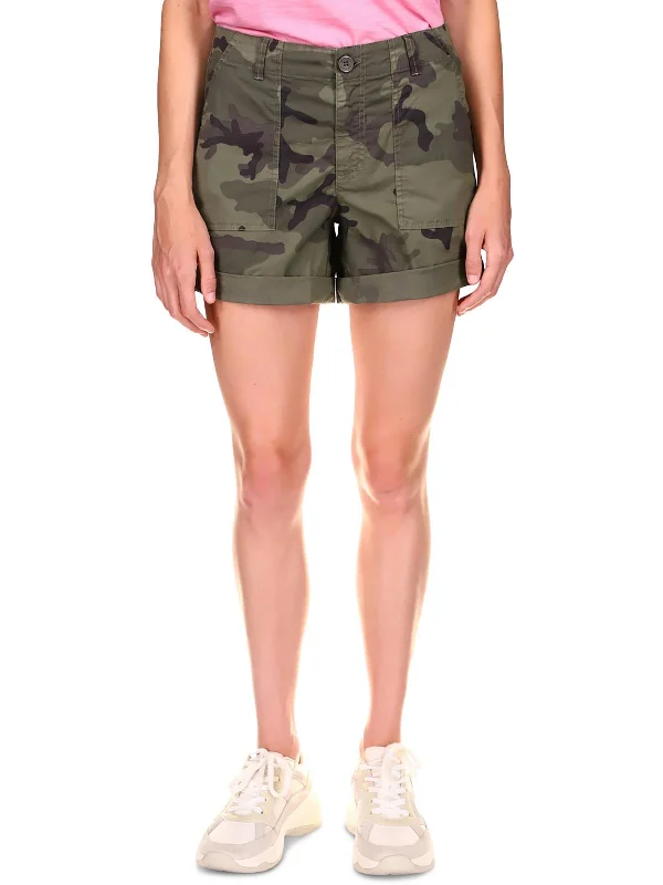 Womens Camouflage Mini Cargo Shorts