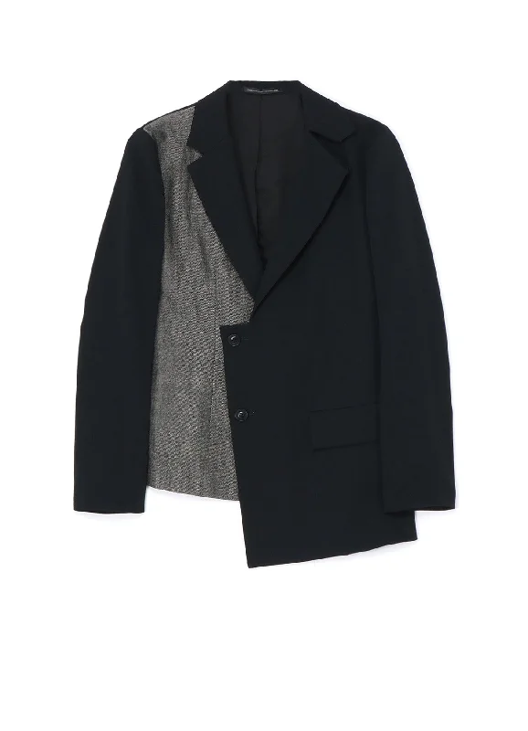 WOOL GABARDINE ASYMMETRIC JACKET