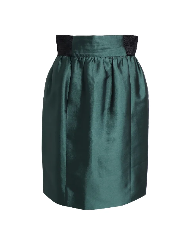 Alberta Ferretti Skirt in Green Silk