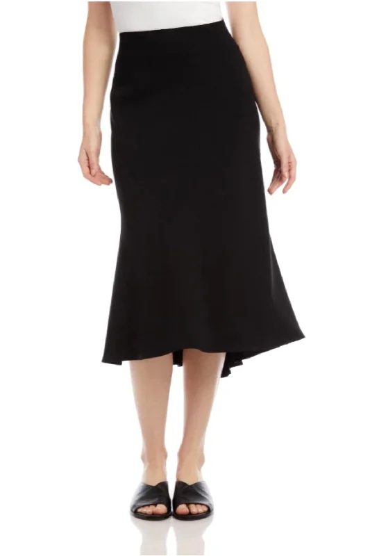 Bias Cut Skirt In Black