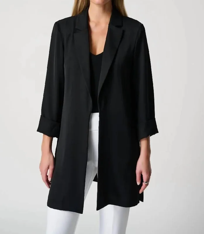 Classic Long Blazer In Black