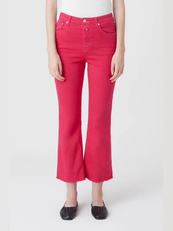 Jeans Cropped con Vita Alta Rasperry Pink