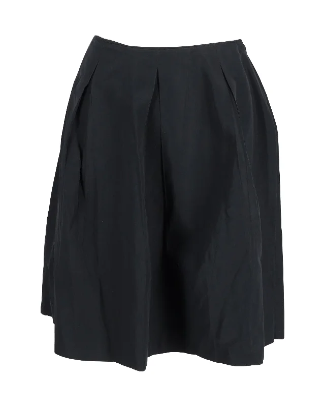 Miu Miu A-Line Skirt in Black Cotton