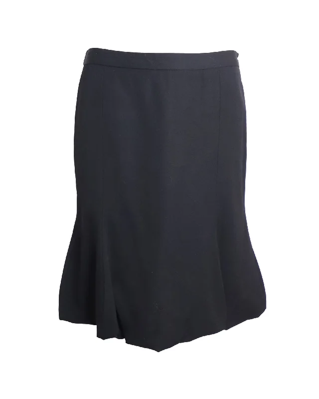 Moschino Cheap And Chic Fluted Skirt in Black Wool