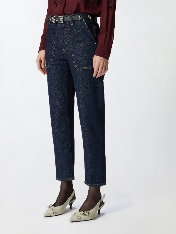 Jeans Chino in Denim Scuro Blu