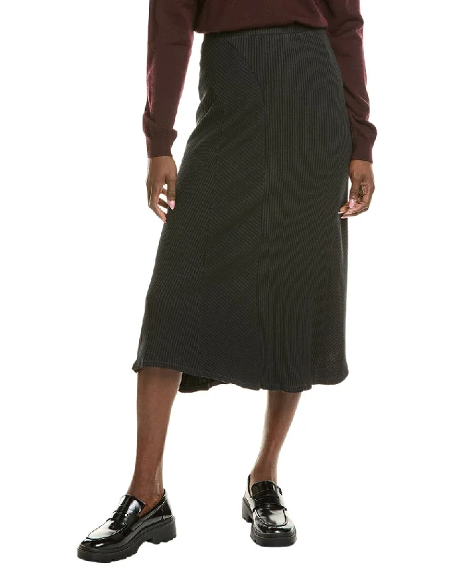 rag & bone Echo Rib Linen-Blend Midi Skirt