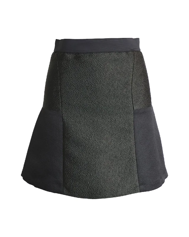 Sandro Paris Flared Skirt in Black Polyester