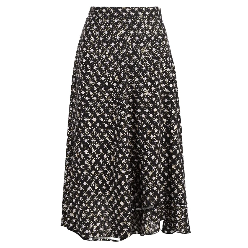 Stine Goya Marigold Stars Midi Skirt in Black Polyester