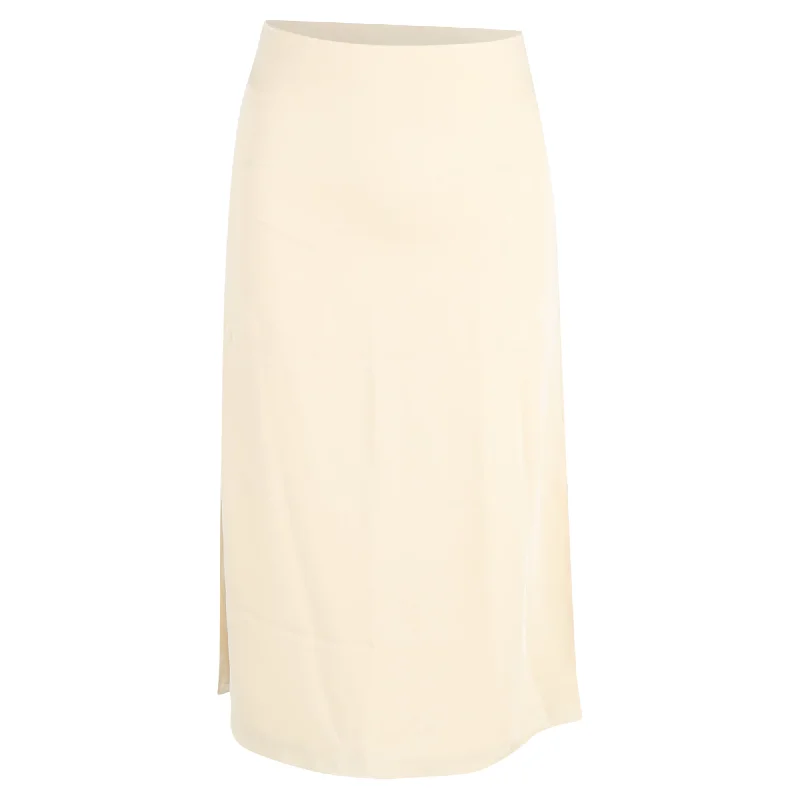 Theory Midi Side Slits Dress in Cream Polyester