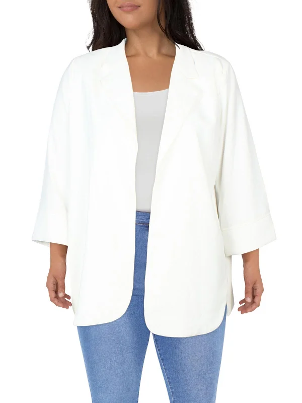 Womens Layering Dressy Open-Front Blazer