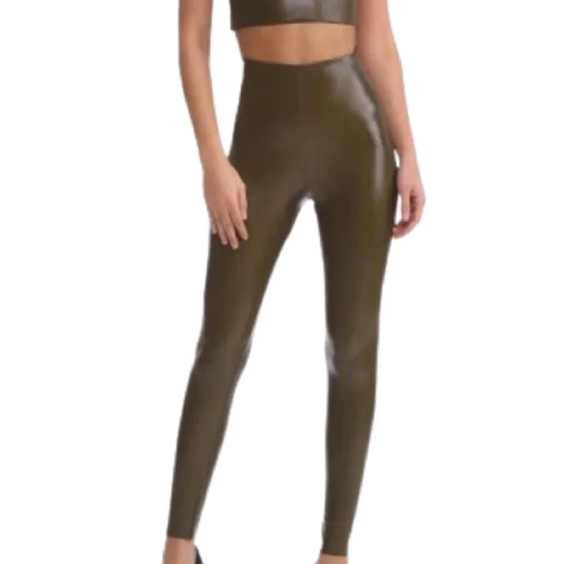 Faux Leather Legging In Cadet