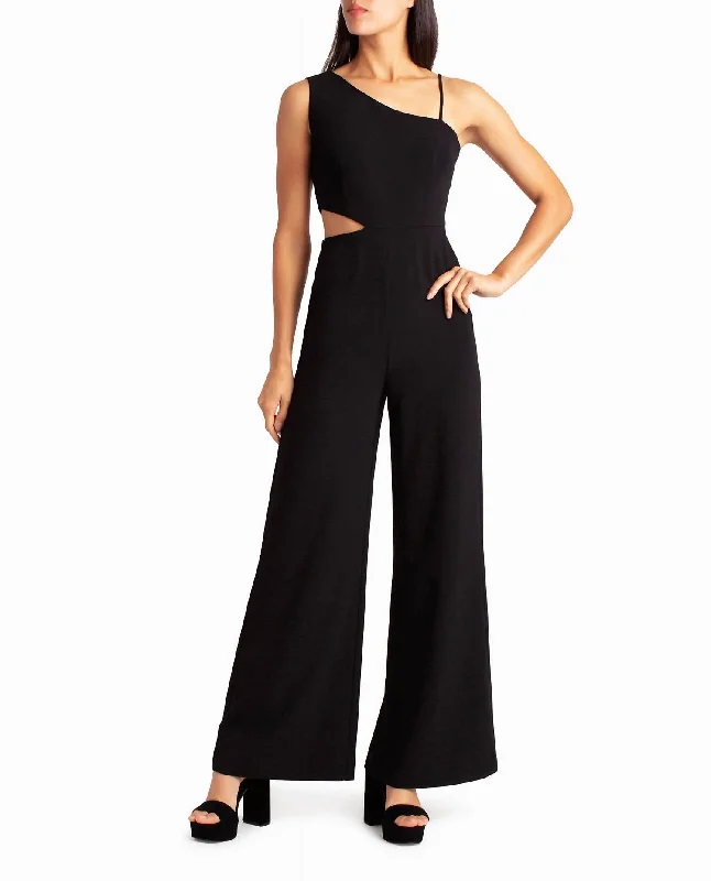 One Shoulder Montana Jumpsuit In Very Black