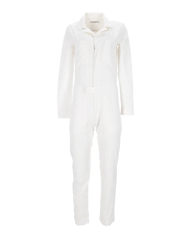 T Alexander Wang Utility Jumpsuit in White Cotton