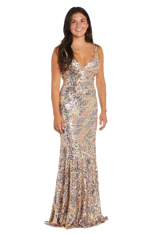 Morgan & Co 1871 Sequin Long Formal Prom Dress