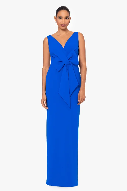 Betsy and Adam "Sam" Scuba Bow Maxi Dress A26475