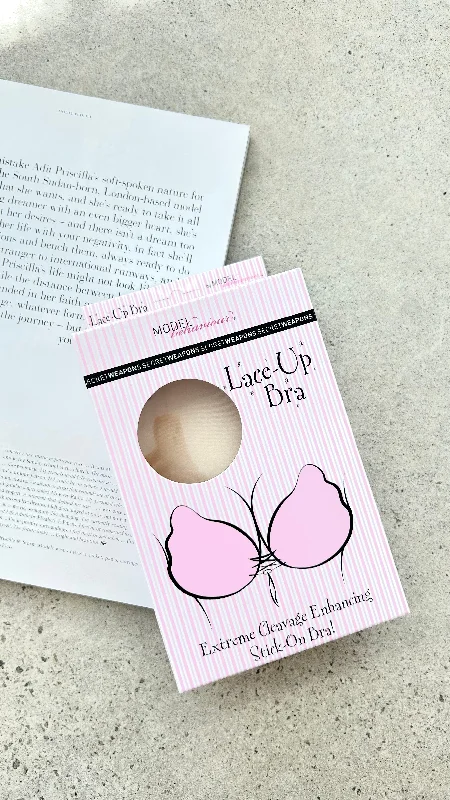 Lace Up Bra - Nude