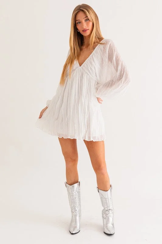 Music Fest Puff Sleeve Mini Dress