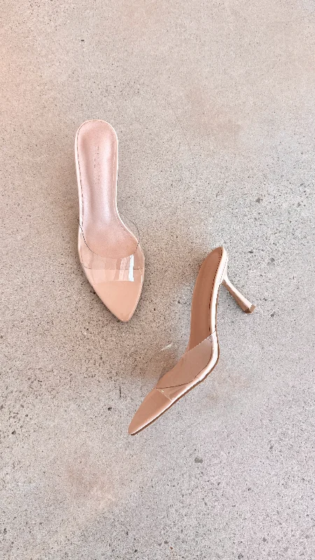 Xayana Heels - Nude Patent Clear