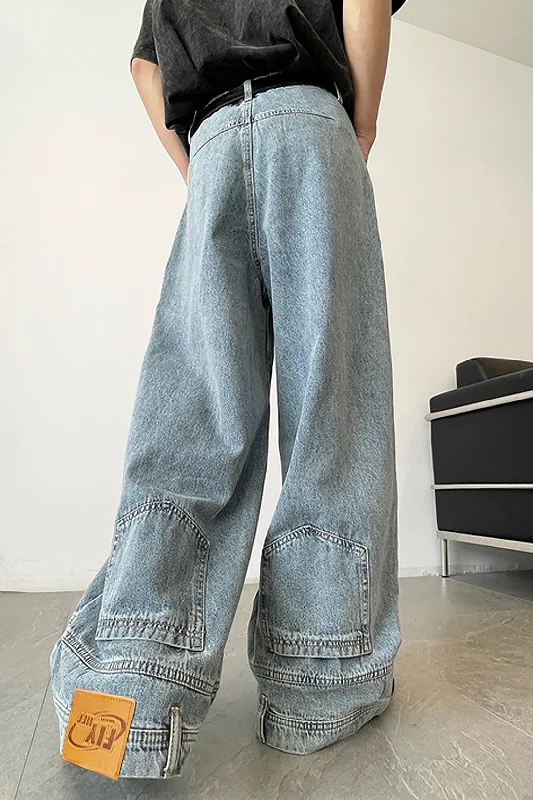 Faded Wide Leg Jeans